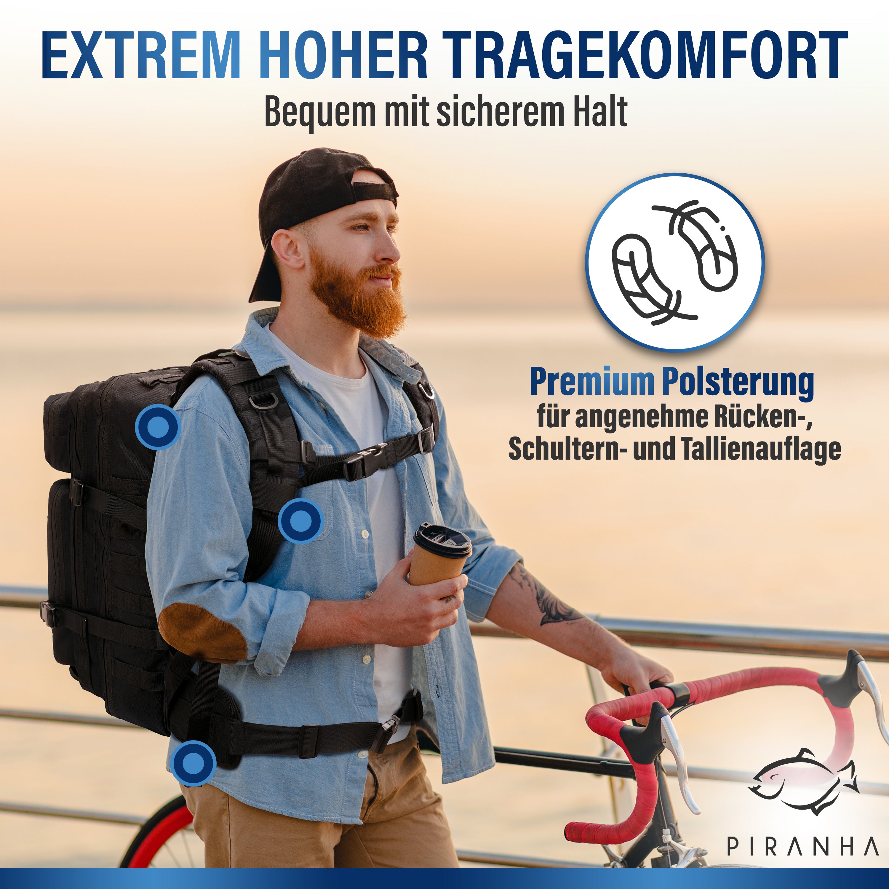 Large hiking backpack with 45L capacity