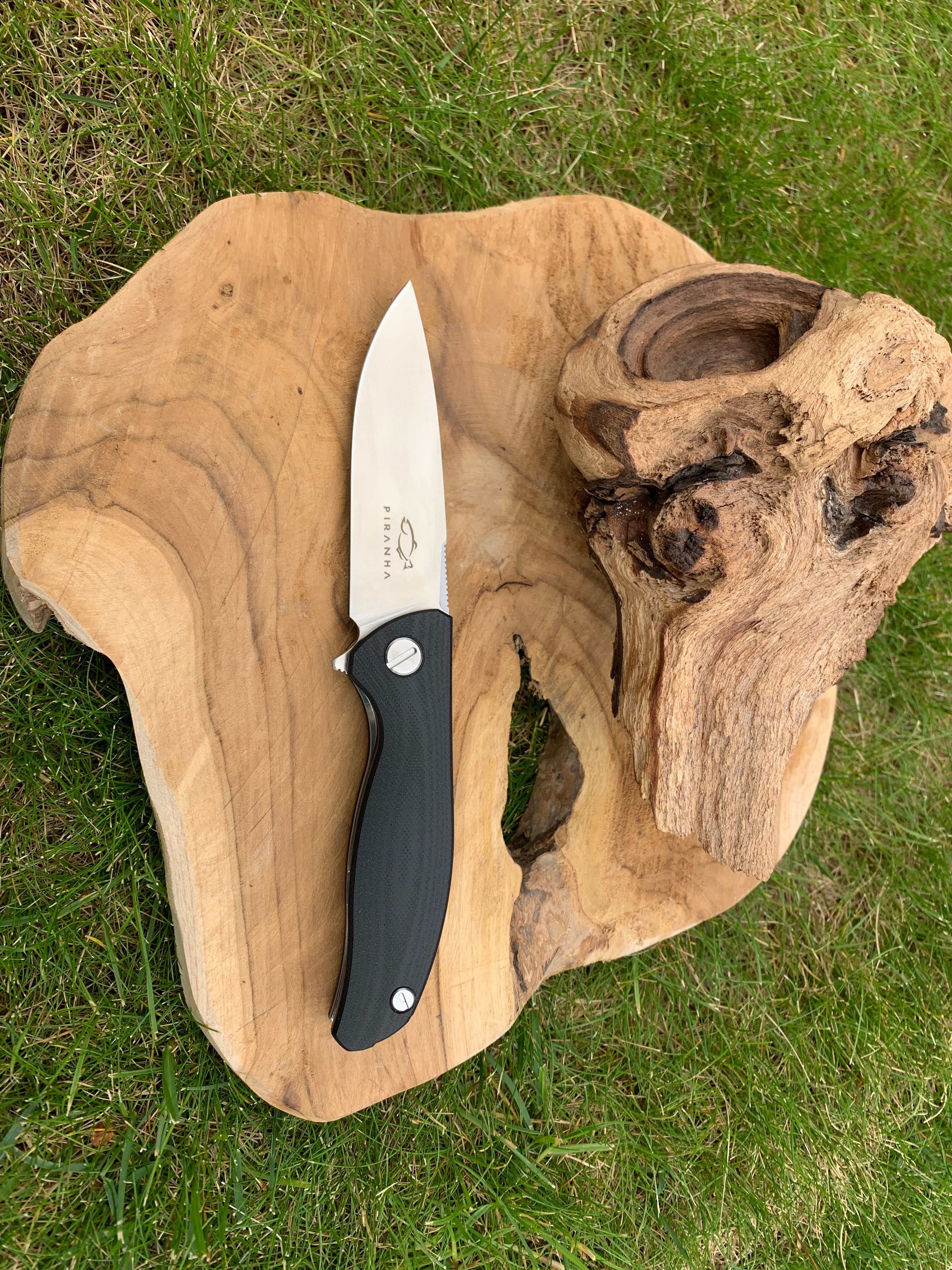 Bushcraft Messer Outdoor – D2 Stahl Klappmesser – Camping Survival Knife – G10 Griff - Silber