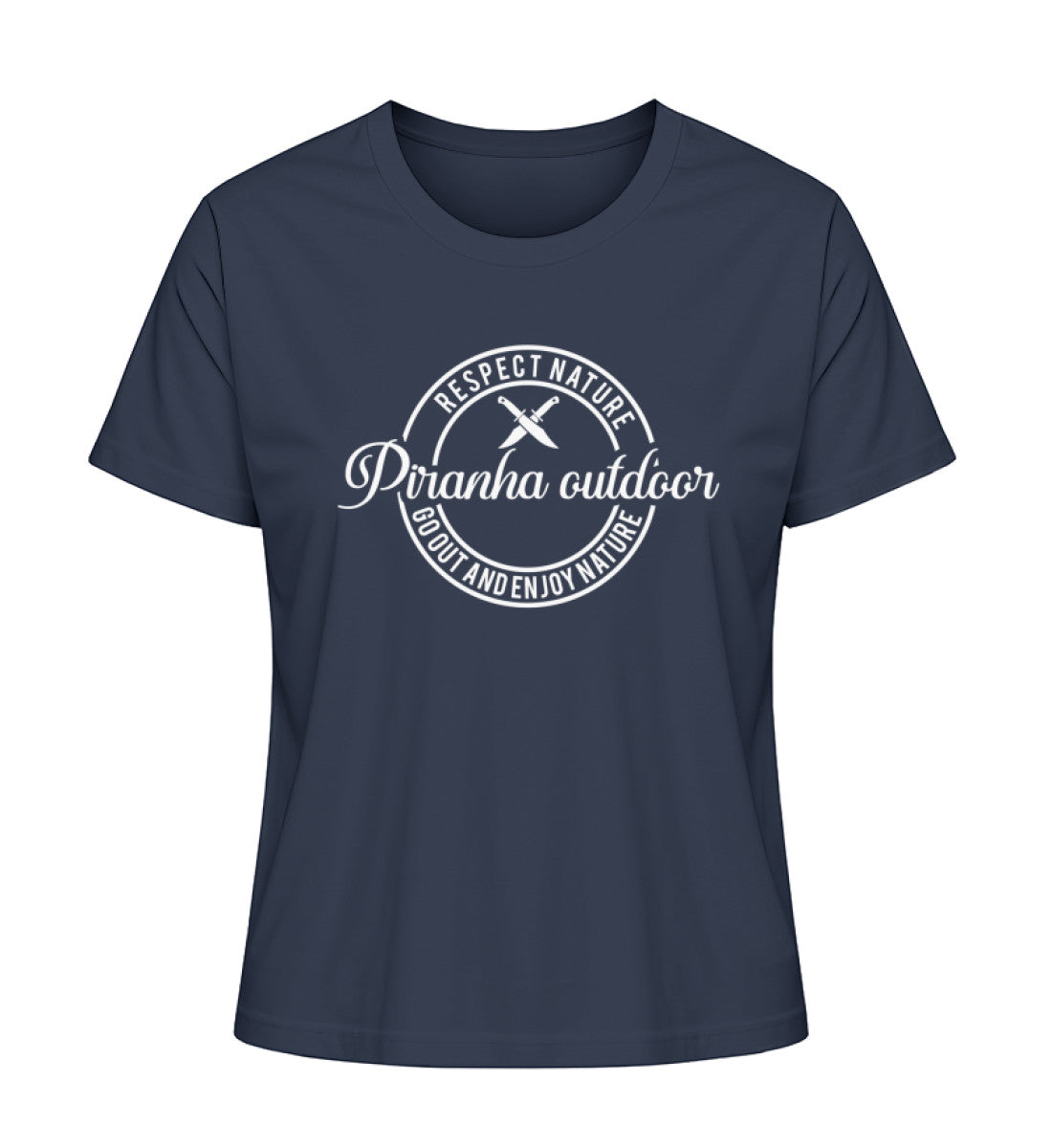 Piranha Outdoor Abenteuer Pur - Damen Premium Bio T-Shirt in Farbe French Navy