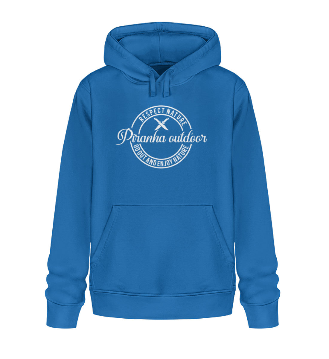 Piranha Outdoor Abenteuer Pur - Unisex Bio Hoodie in Farbe Royal Blue