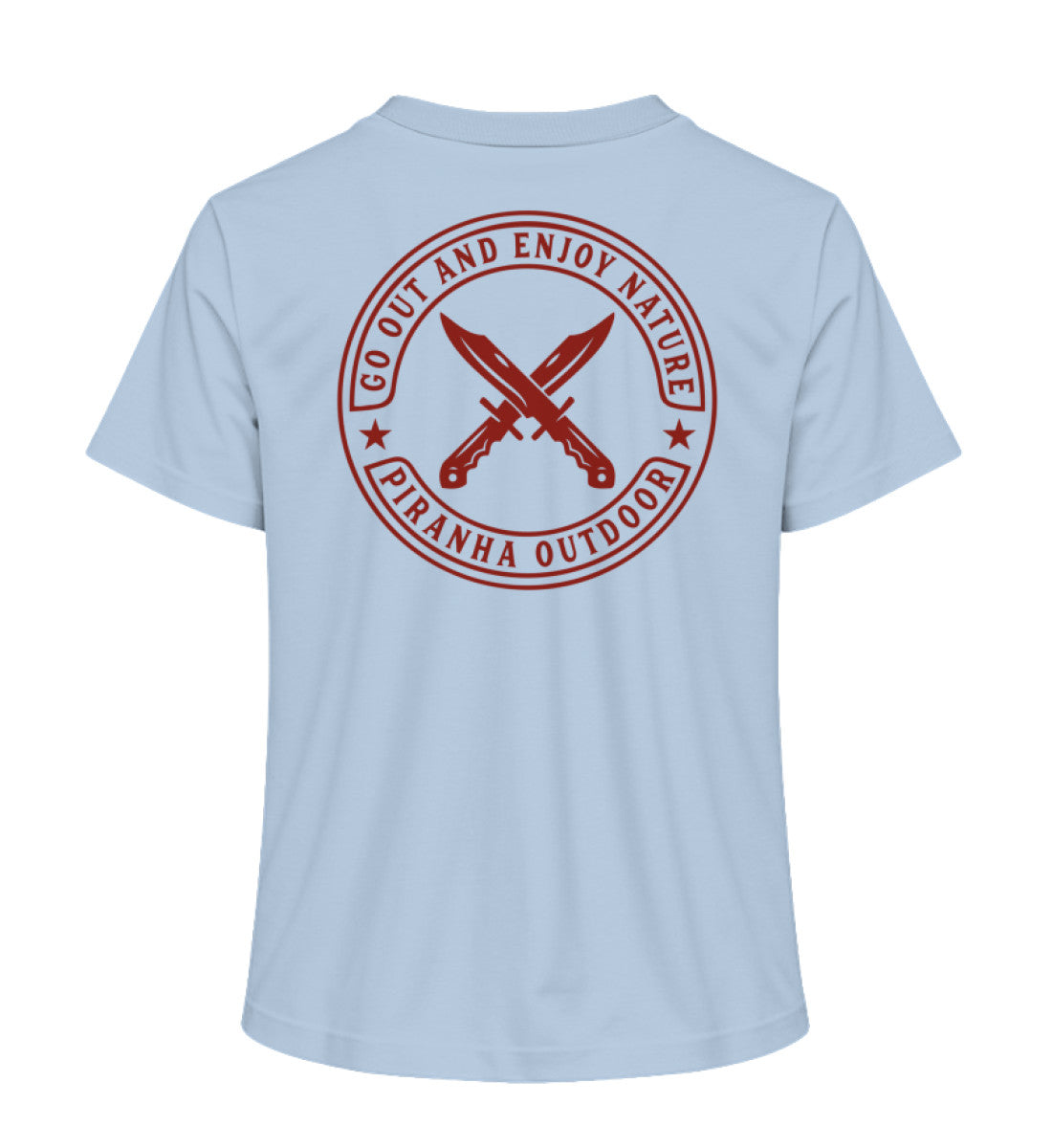 Piranha Outdoor Abenteuer Wildnis - Damen Premium Bio T-Shirt in Farbe Blue Soul