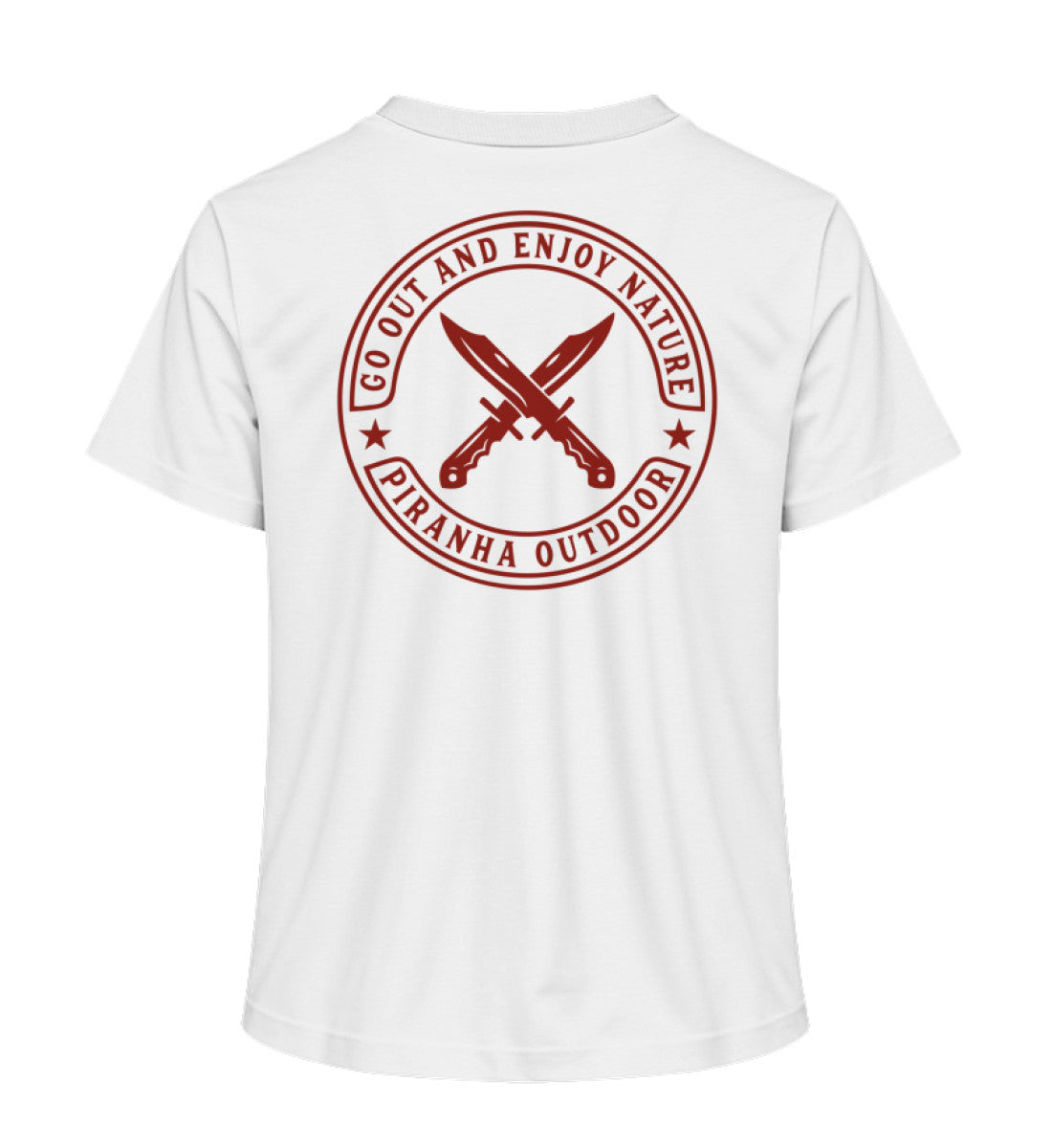 Piranha Outdoor Abenteuer Wildnis - Damen Premium Bio T-Shirt in Farbe White