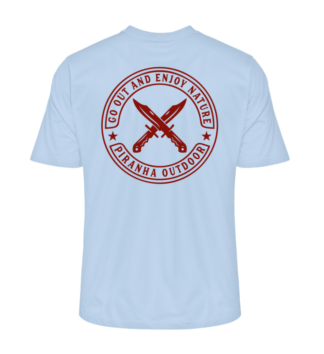 Piranha Outdoor Abenteuer Wildnis - Herren Premium Bio T-Shirt in Blue Soul