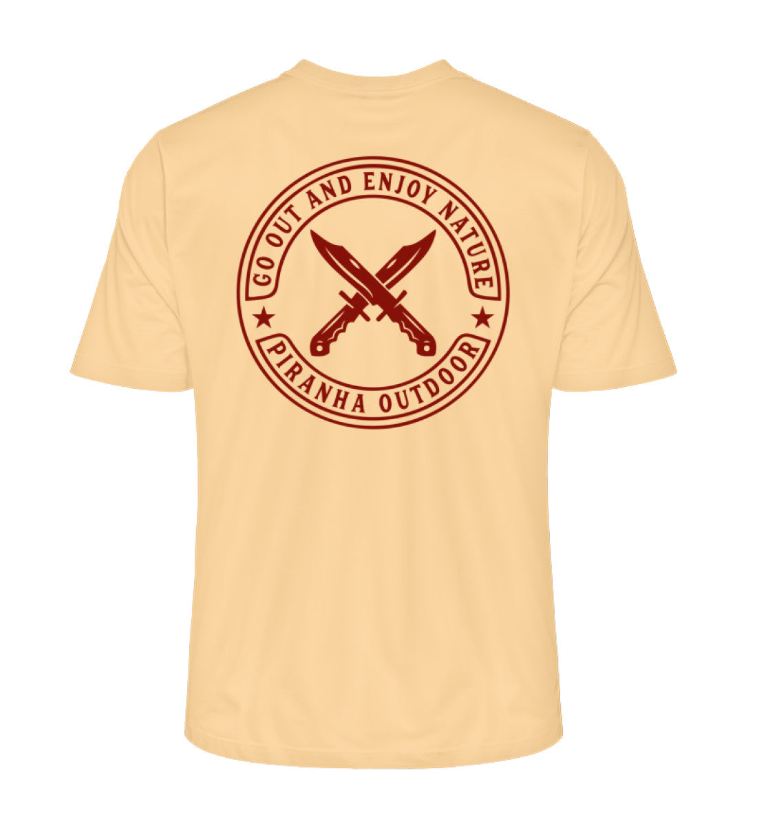 Piranha Outdoor Abenteuer Wildnis - Herren Premium Bio T-Shirt in Farbe Nispero