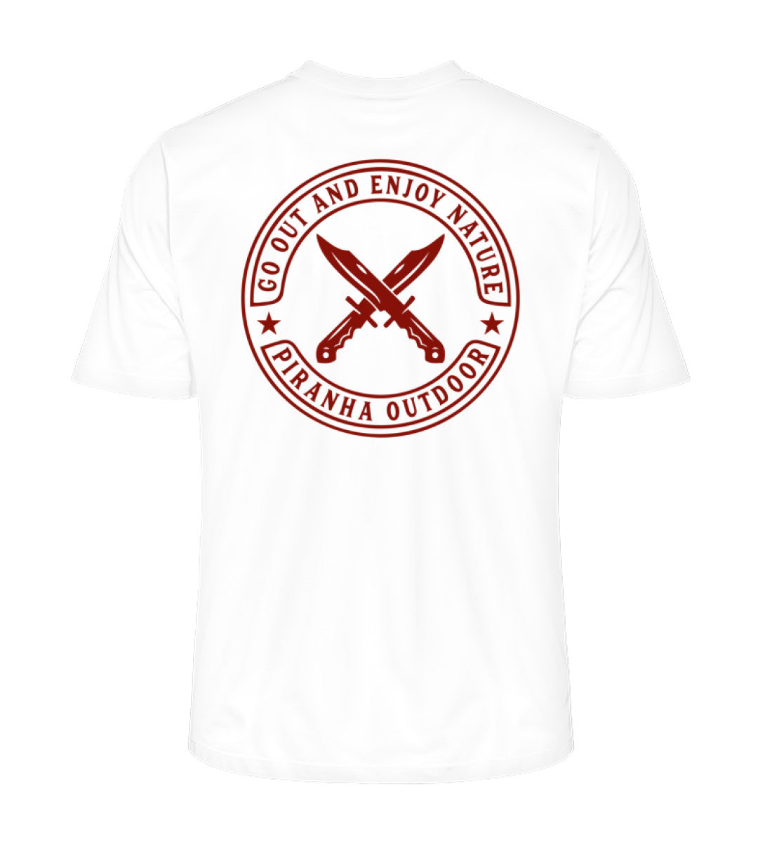 Piranha Outdoor Abenteuer Wildnis - Herren Premium Bio T-Shirt in Farbe White