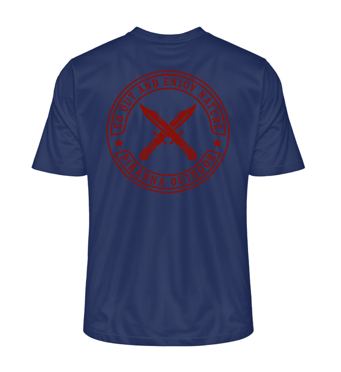 Piranha Outdoor Abenteuer Wildnis - Herren Premium Bio T-Shirt in French Navy