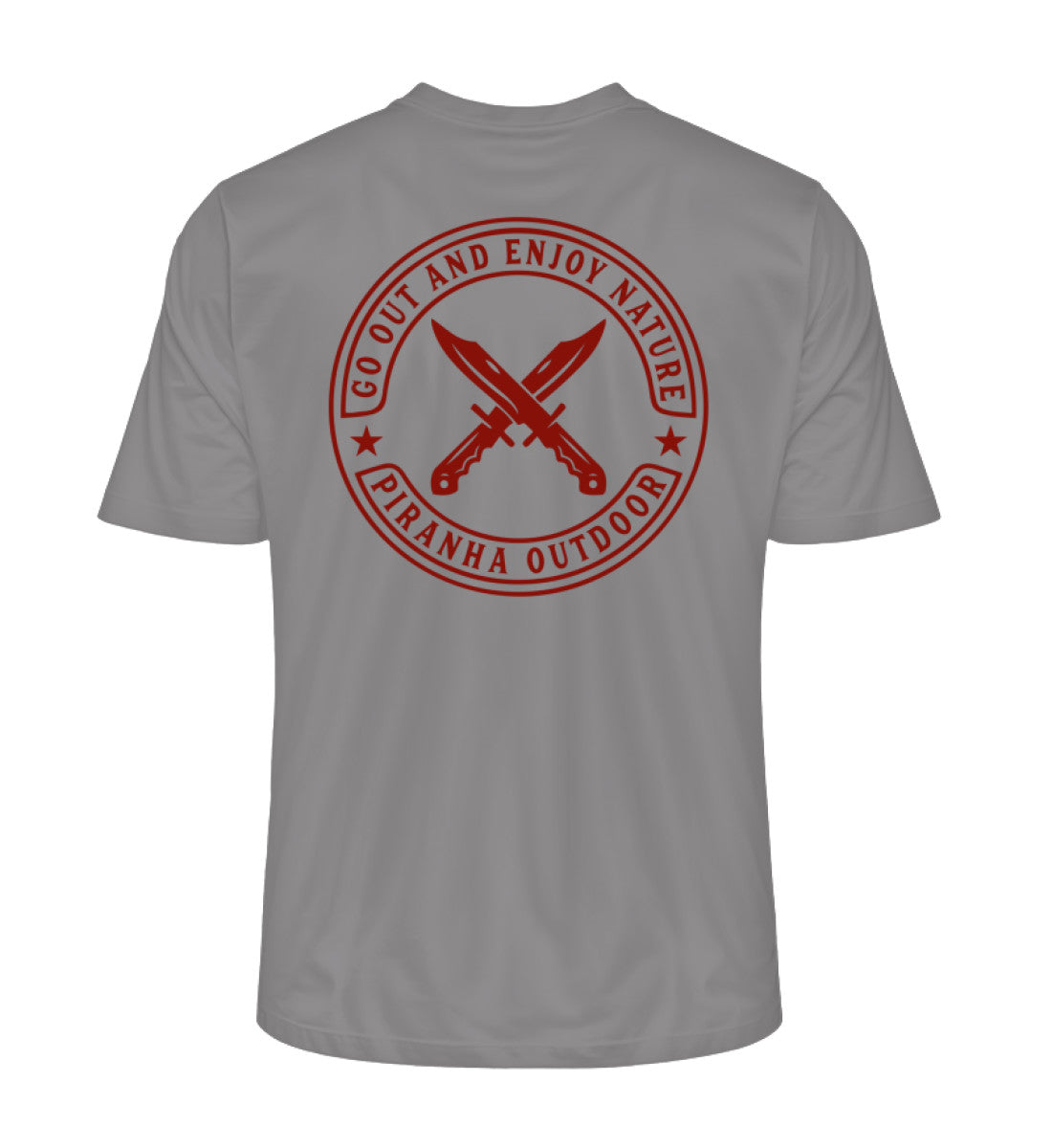 Piranha Outdoor Abenteuer Wildnis - Herren Premium Bio T-Shirt in Mid Heather Grey