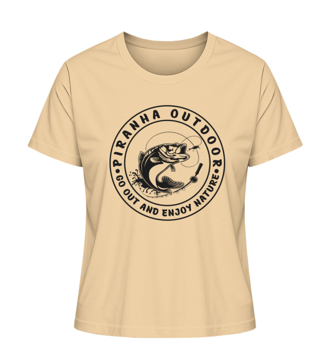 Piranha Outdoor Angeln - Damen Premium Bio T-Shirt in Farbe Nispero