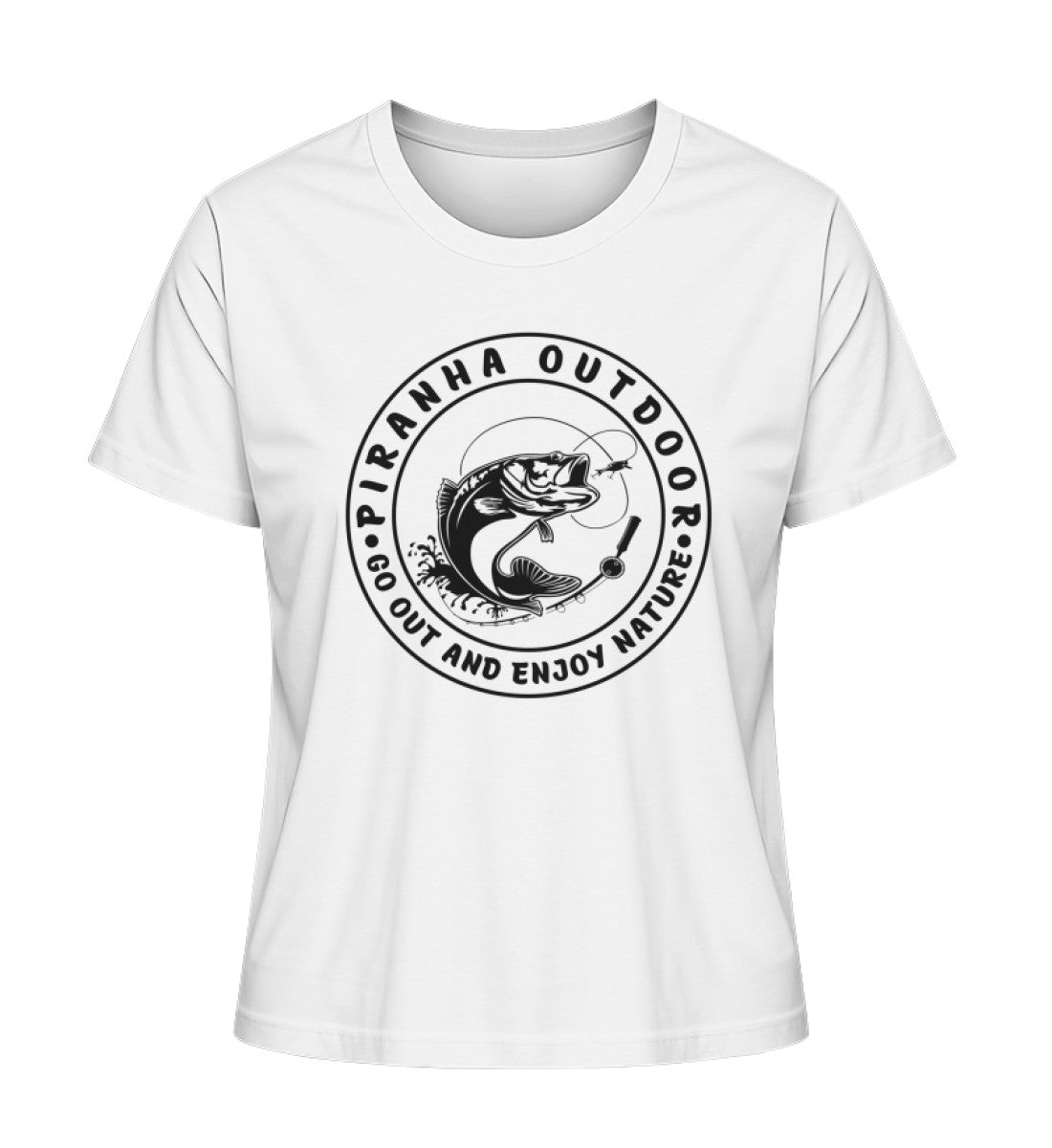 Piranha Outdoor Angeln - Damen Premium Bio T-Shirt in Farbe White