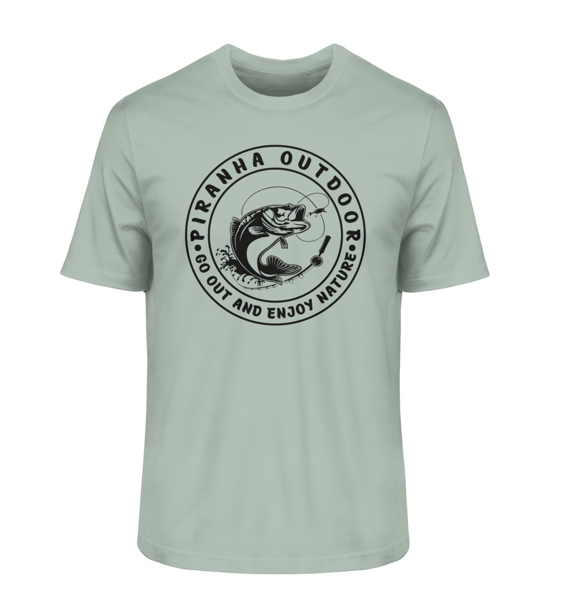 Piranha Outdoor Angeln - Herren Premium Bio T-Shirt in Farbe Aloe