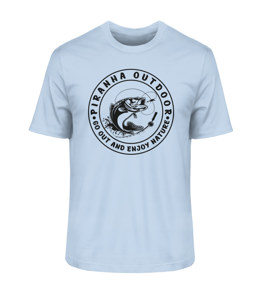 Piranha Outdoor Angeln - Herren Premium Bio T-Shirt in Farbe Blue Soul