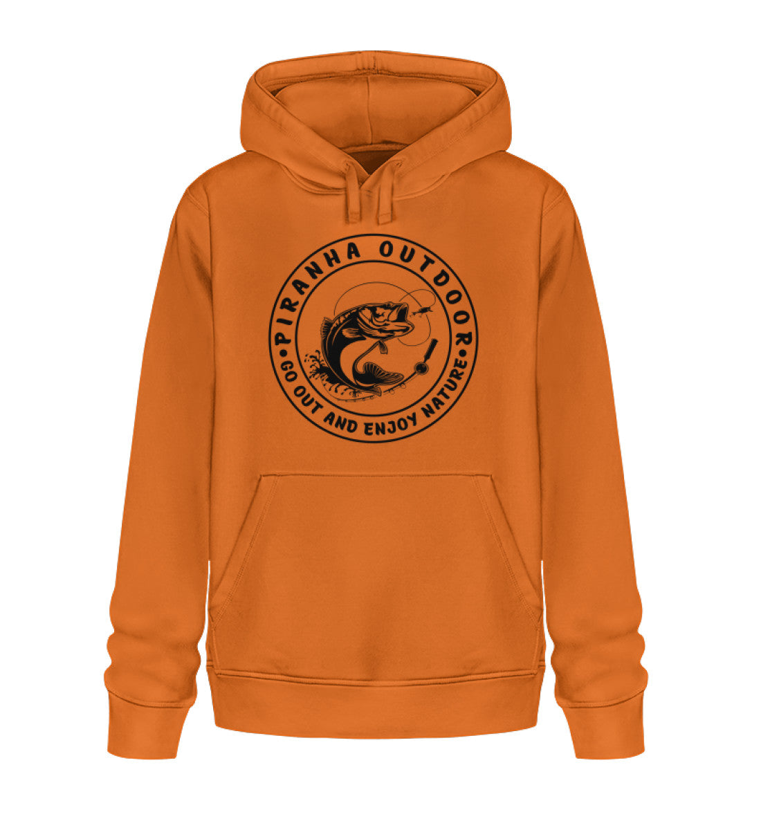 Piranha Outdoor Angeln - Unisex Bio Hoodie in Farbe Bright Orange