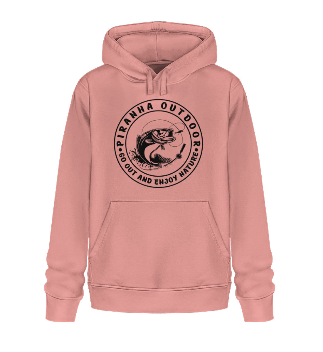 Piranha Outdoor Angeln - Unisex Bio Hoodie in Farbe Canyon Pink