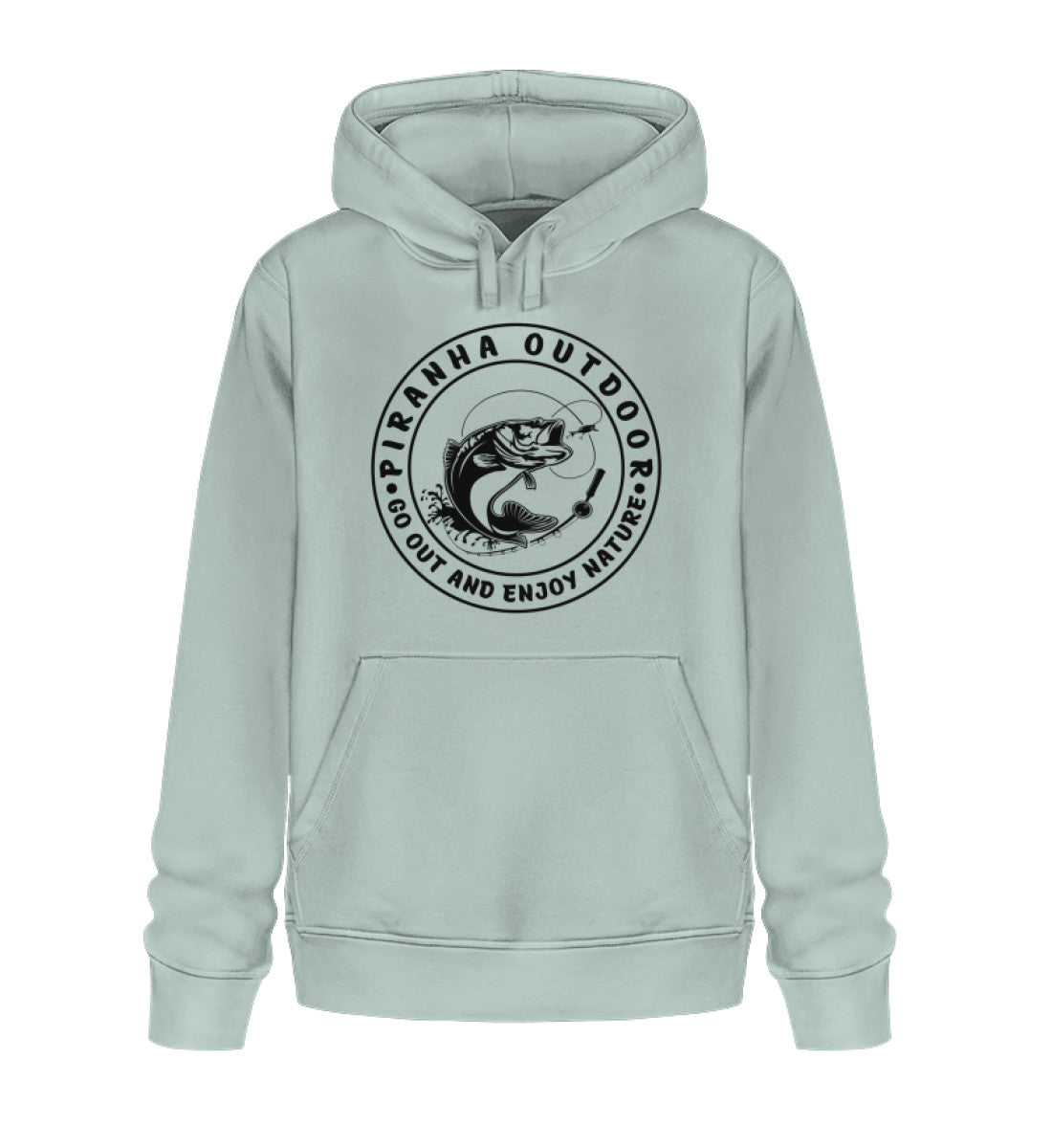 Piranha Outdoor Angeln - Unisex Bio Hoodie in Farbe Caribbean Blue