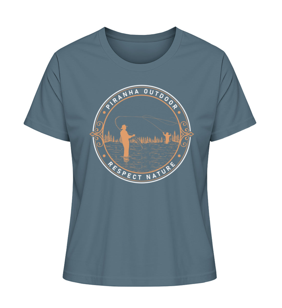Piranha Outdoor Angler Leidenschaft - Damen Premium Bio T-Shirt in Farbe Stargazer