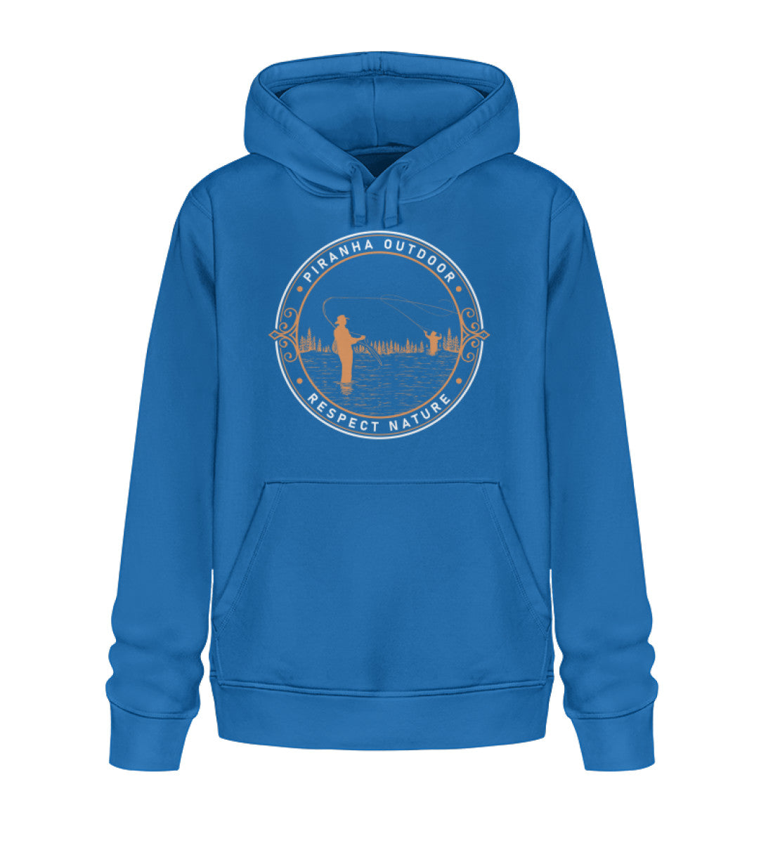 Piranha Outdoor Angler Leidenschaft - Unisex Bio Hoodie in Farbe Royal Blue