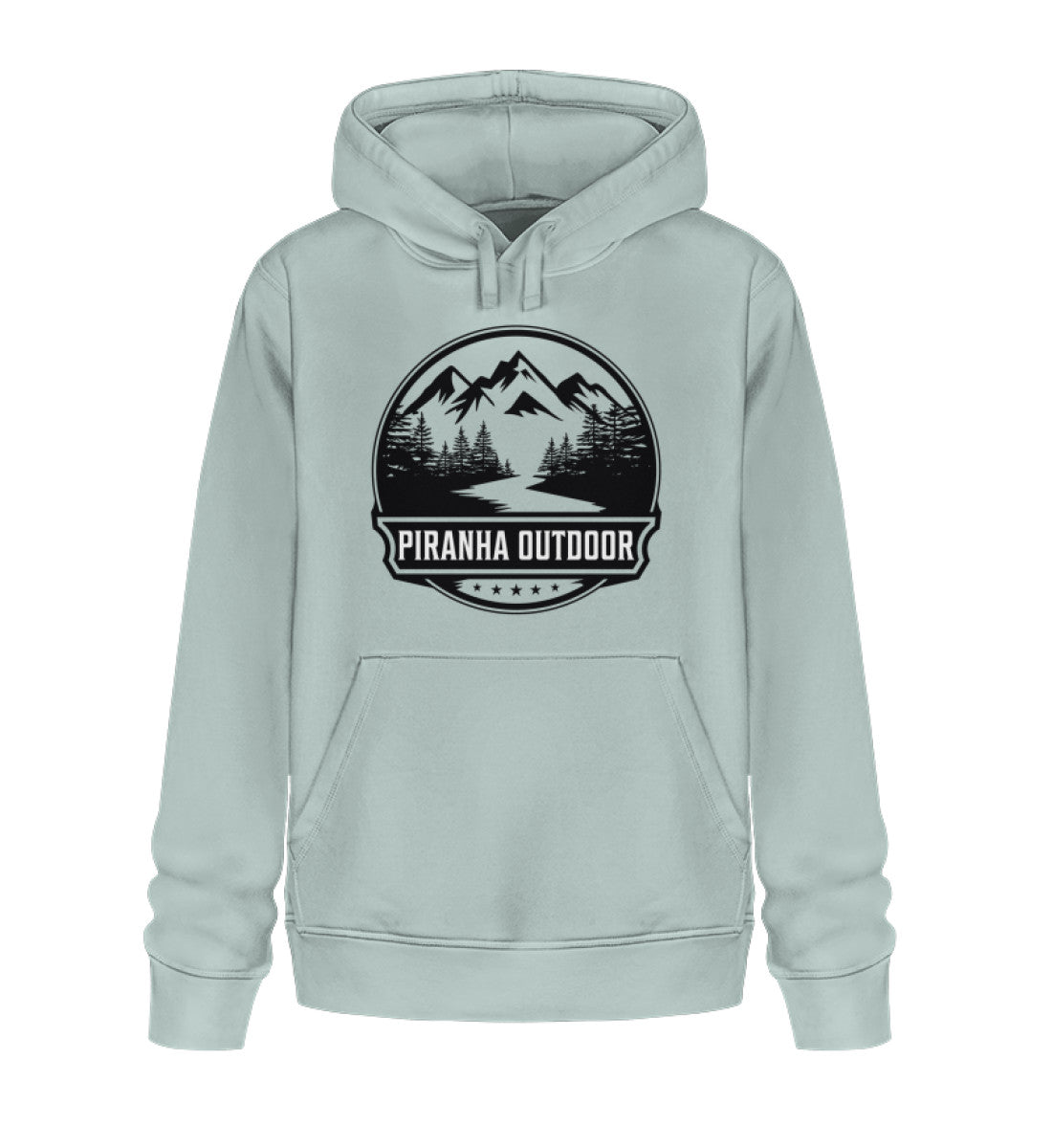 Piranha Outdoor Berg Abenteuer - Unisex Bio Hoodie in Farbe Caribbean Blue