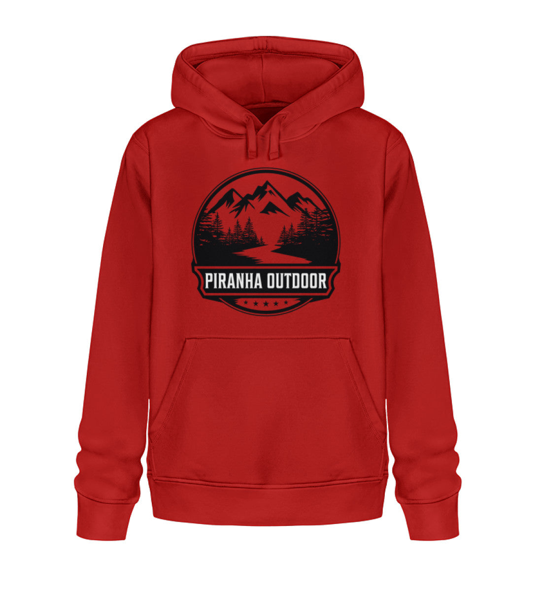 Piranha Outdoor Berg Abenteuer - Unisex Bio Hoodie in Farbe Red