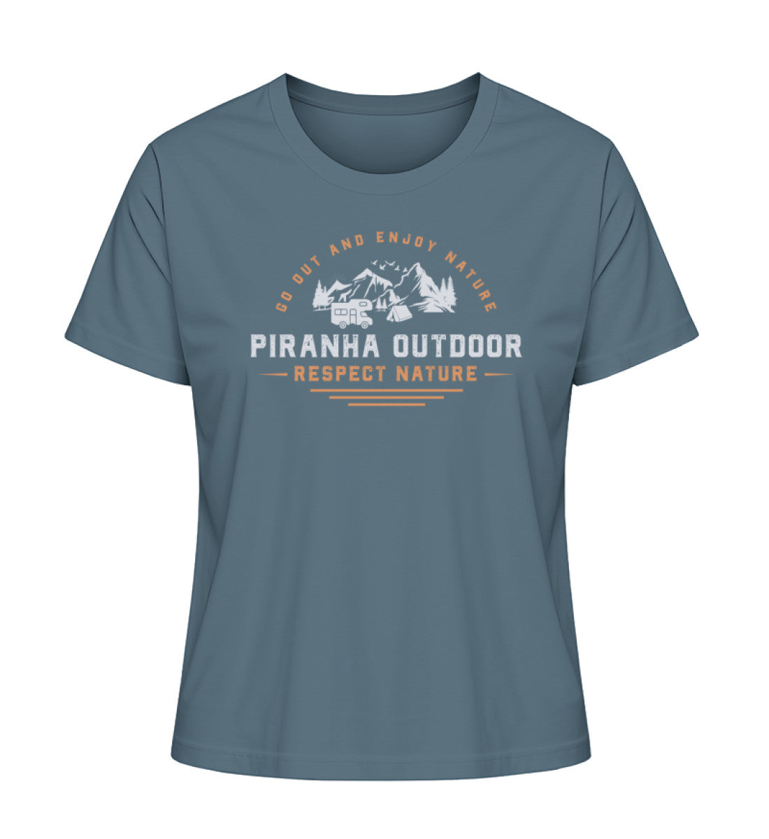 Piranha Outdoor Camper Leben - Damen Premium Bio T-Shirt in Farbe Stargazer