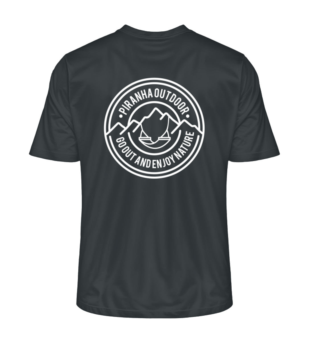 Piranha Outdoor Erlebe Natur - Herren Premium Bio T-Shirt in Farbe India Ink Grey