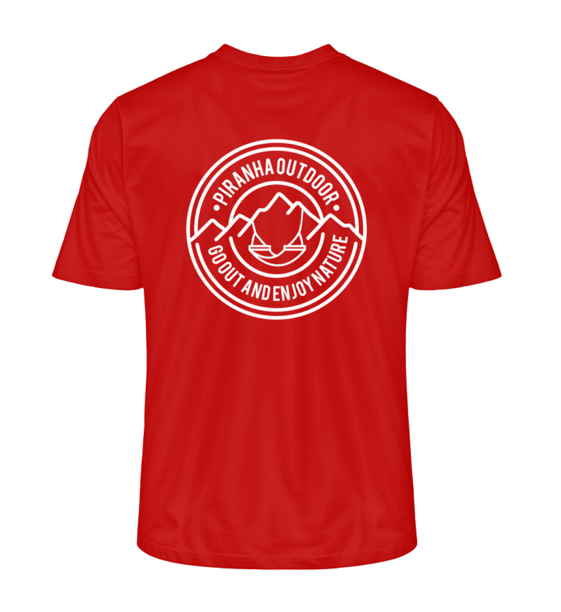 Piranha Outdoor Erlebe Natur - Herren Premium Bio T-Shirt in Farbe Red
