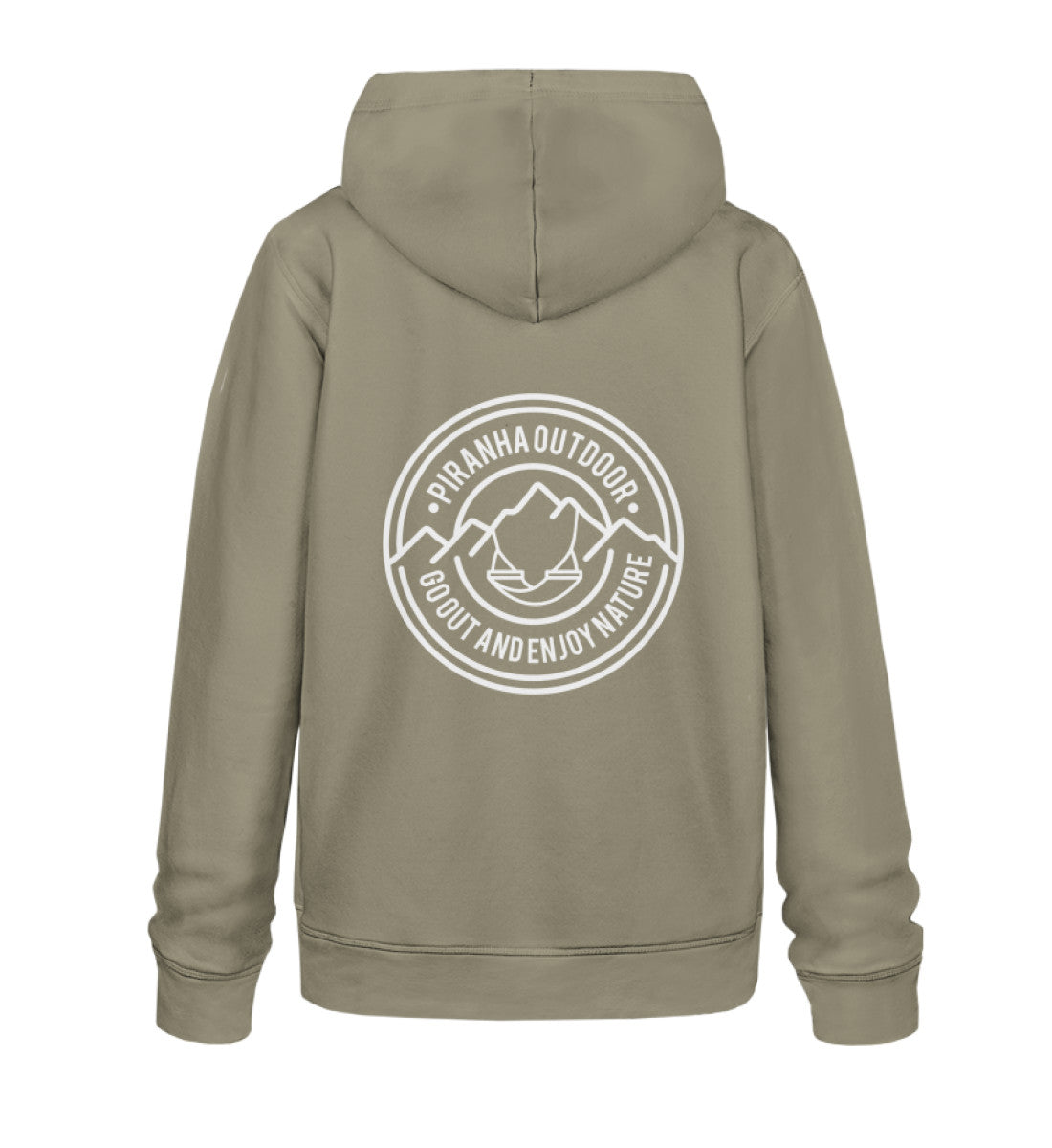 Piranha Outdoor Erlebe Natur - Unisex Bio Hoodie in Farbe Khaki