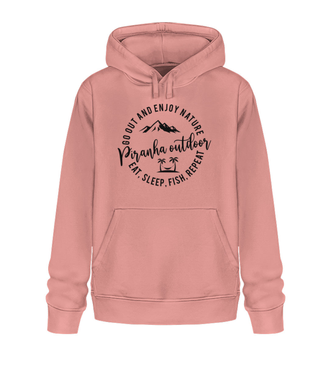 Piranha Outdoor Fisch Natur - Unisex Bio Hoodie in Farbe Canyon Pink