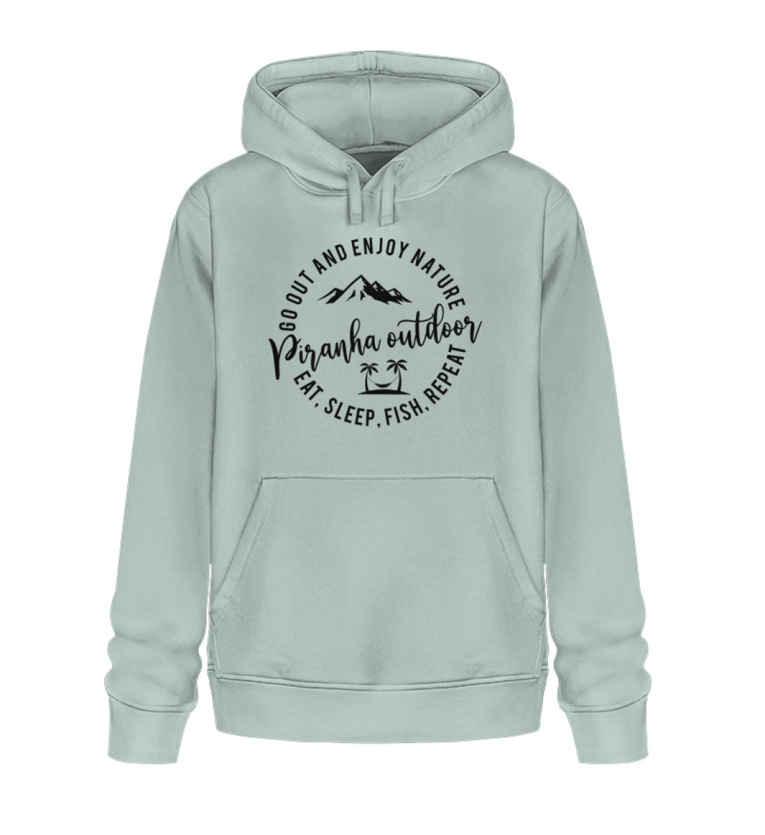 Piranha Outdoor Fisch Natur - Unisex Bio Hoodie in Farbe Caribbean Blue