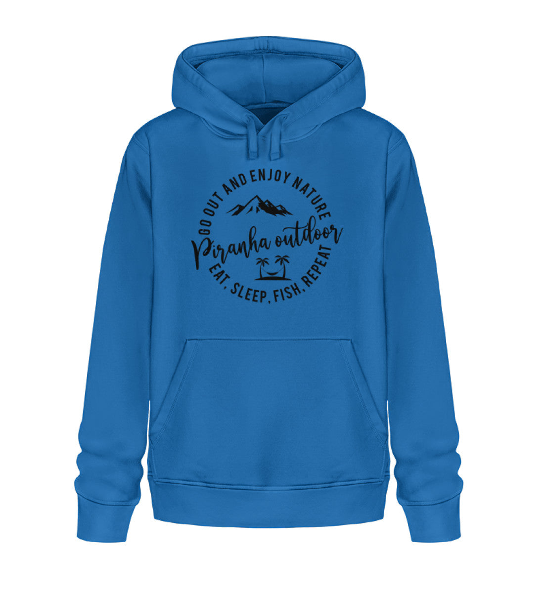 Piranha Outdoor Fisch Natur - Unisex Bio Hoodie in Farbe Royal Blue
