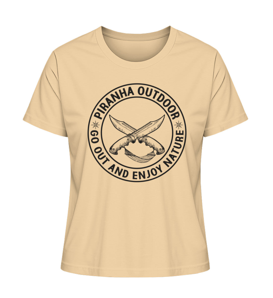 Piranha Outdoor Freiheit Entdecken - Damen Premium Bio T-Shirt in Nispero