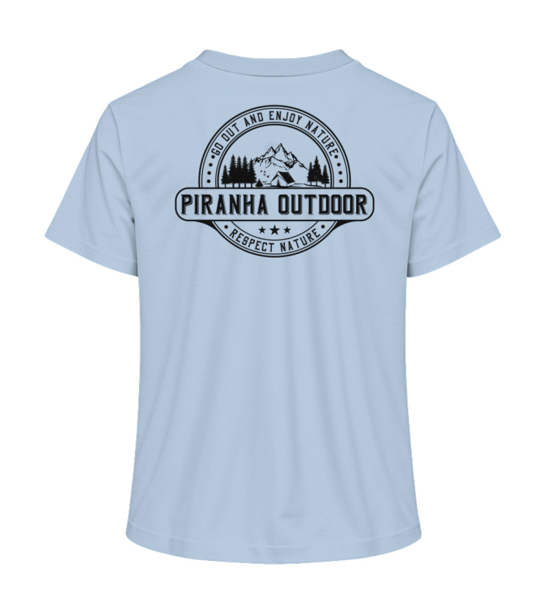 Piranha Outdoor Gipfel Erobern - Damen Premium Bio T-Shirt in Farbe Blue Soul