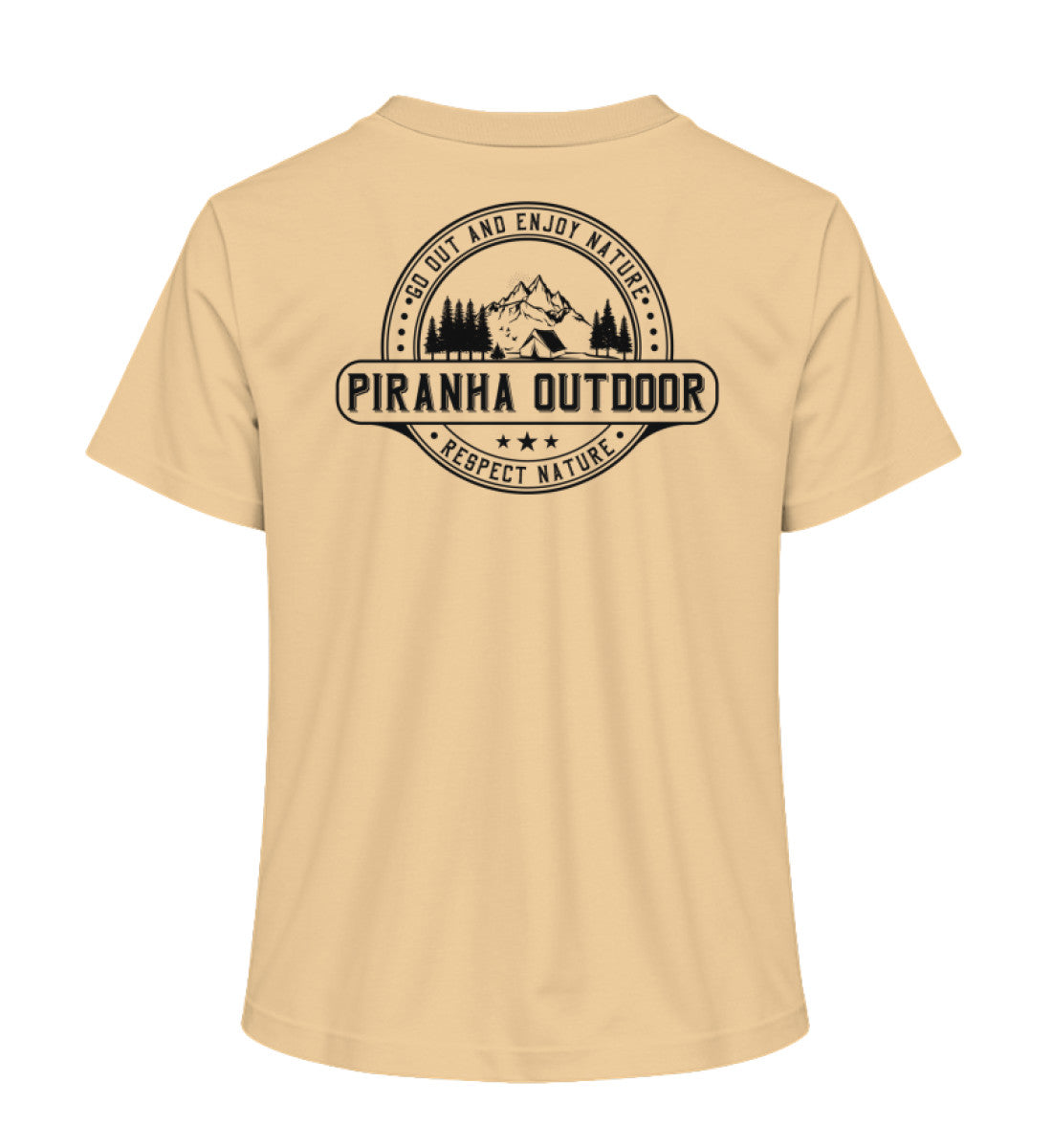Piranha Outdoor Gipfel Erobern - Damen Premium Bio T-Shirt in Farbe Nispero