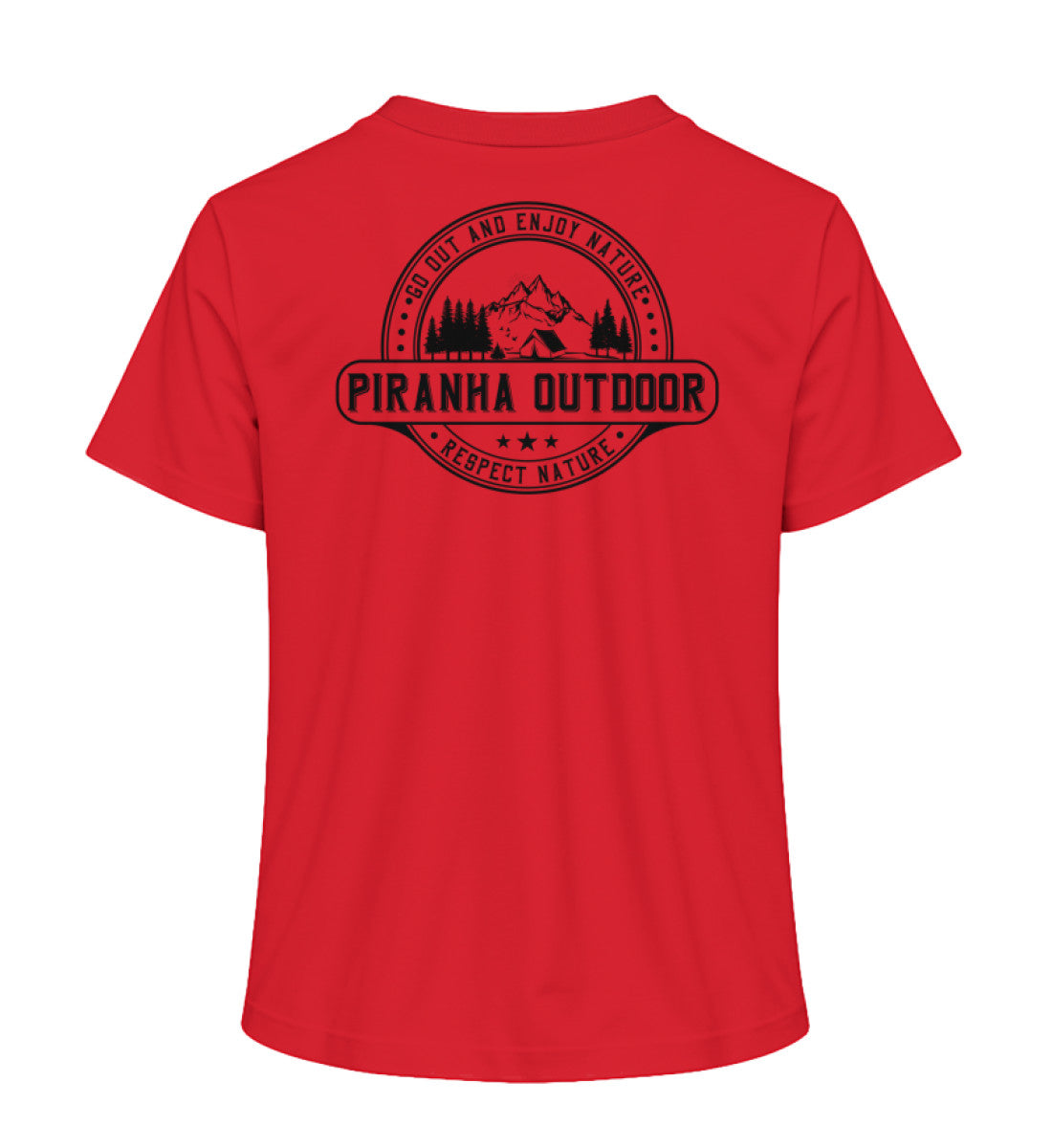 Piranha Outdoor Gipfel Erobern - Damen Premium Bio T-Shirt in Farbe Red
