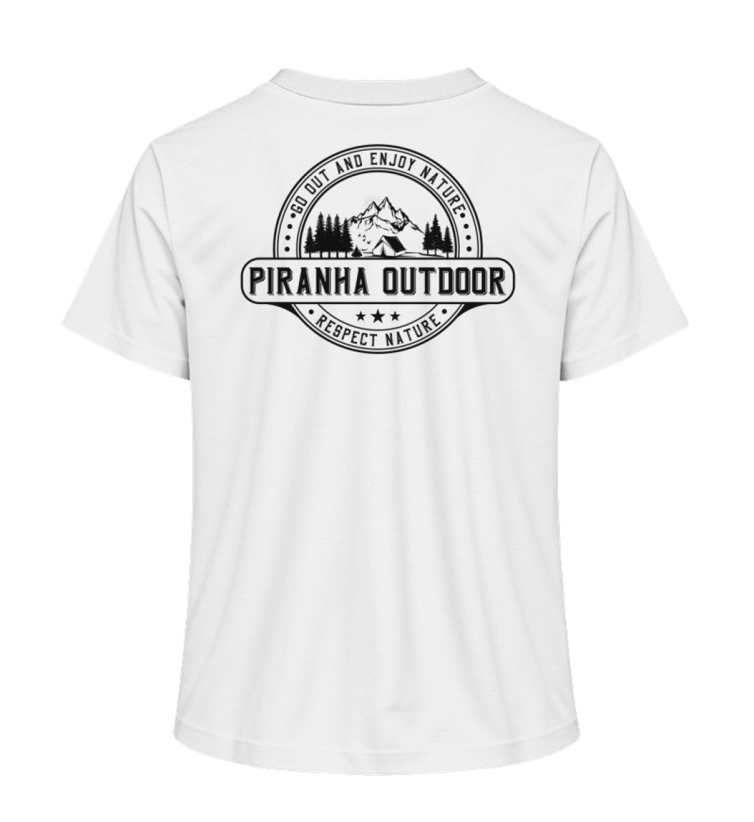 Piranha Outdoor Gipfel Erobern - Damen Premium Bio T-Shirt in Farbe White