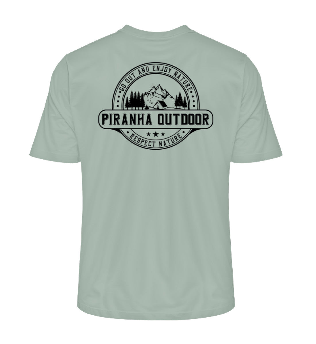 Piranha Outdoor Gipfel Erobern - Herren Premium Bio T-Shirt in Farbe Aloe