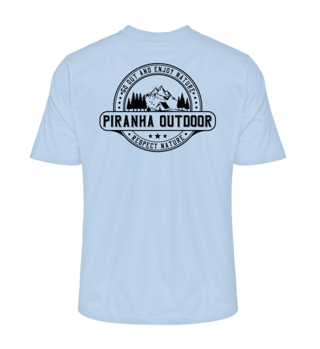 Piranha Outdoor Gipfel Erobern - Herren Premium Bio T-Shirt in Farbe Blue Soul