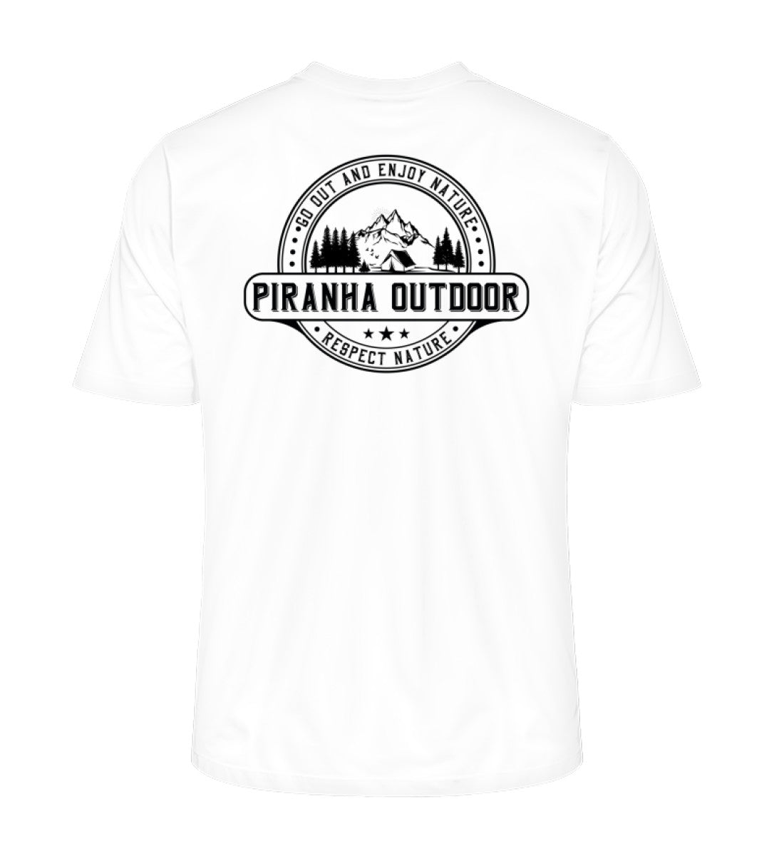 Piranha Outdoor Gipfel Erobern - Herren Premium Bio T-Shirt in Farbe White