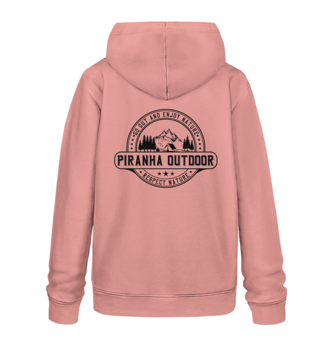 Piranha Outdoor Gipfel Erobern - Unisex Bio Hoodie in Farbe Canyon Pink