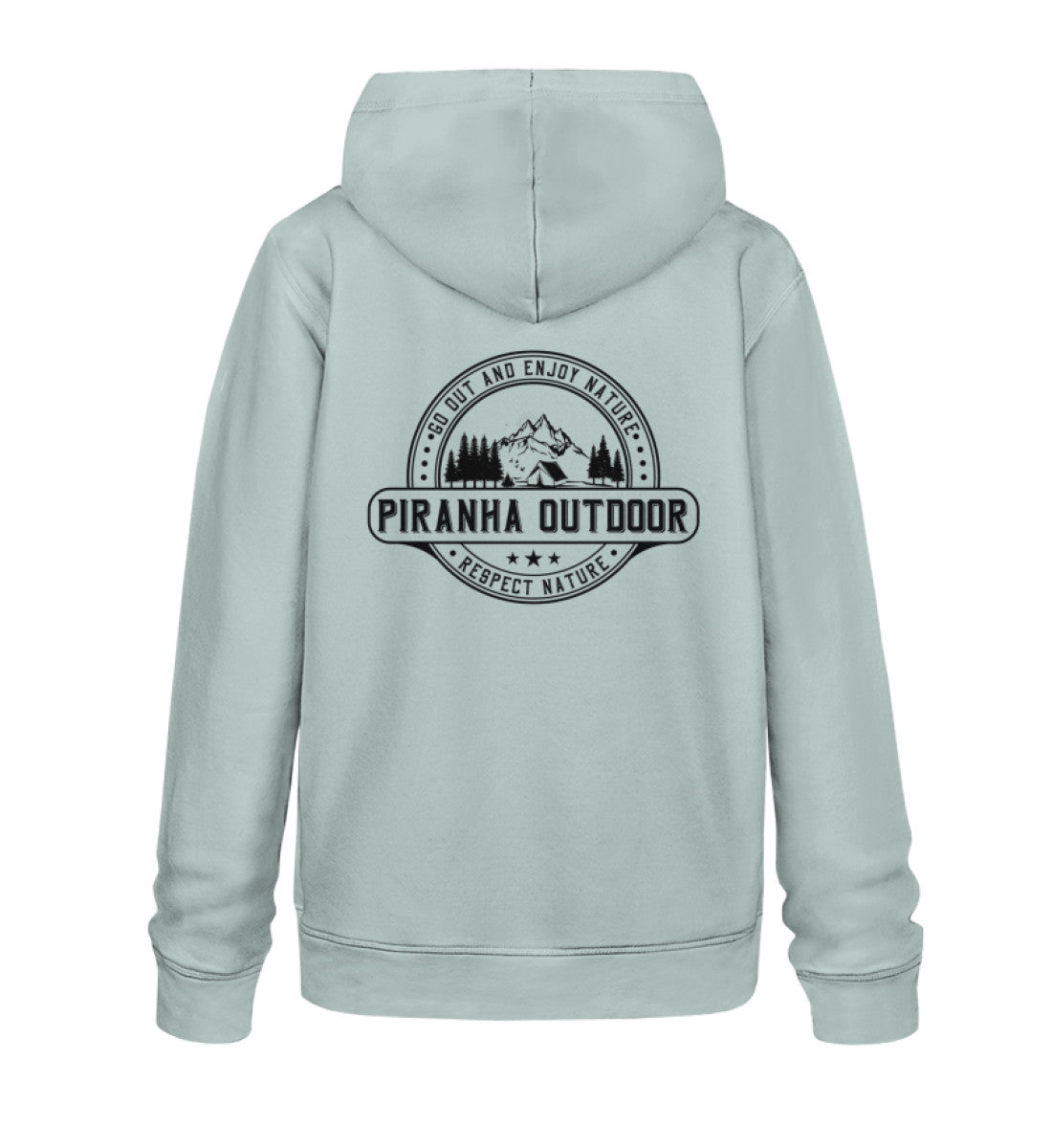Piranha Outdoor Gipfel Erobern - Unisex Bio Hoodie in Farbe Caribbean Blue