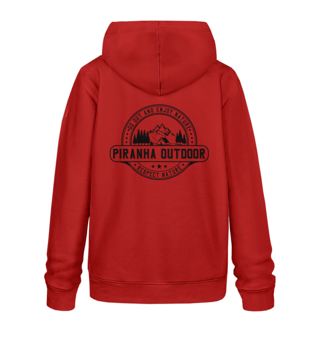 Piranha Outdoor Gipfel Erobern - Unisex Bio Hoodie in Farbe Red