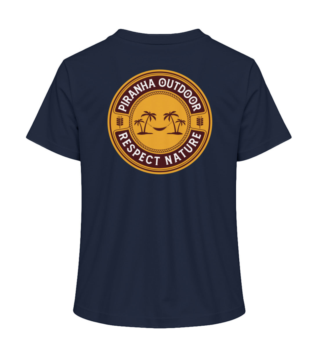 Piranha Outdoor Magische Tropen - Damen Premium Bio T-Shirt in Farbe French Navy