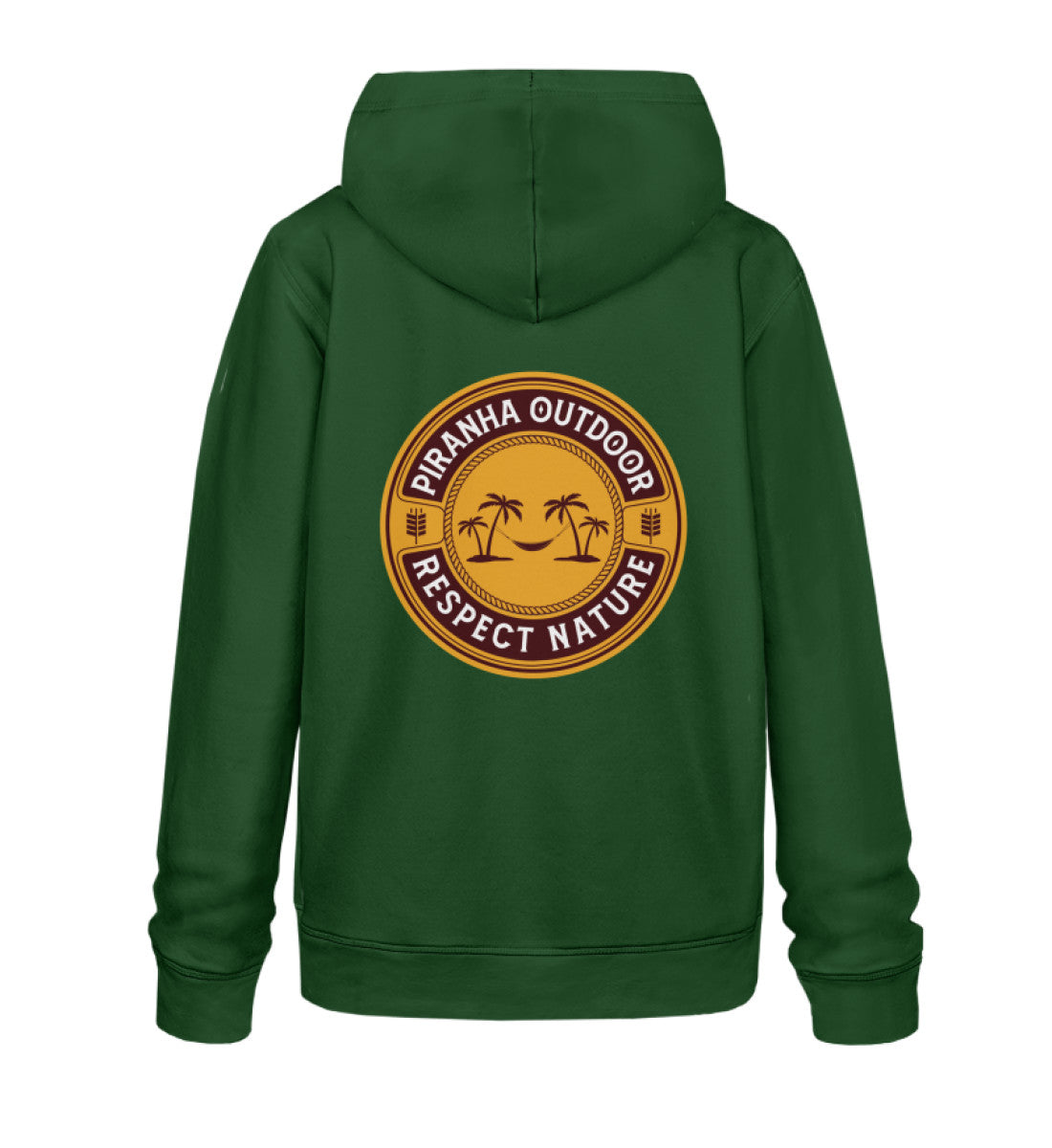 Piranha Outdoor Magische Tropen - Unisex Bio Hoodie in Farbe Bottle Green