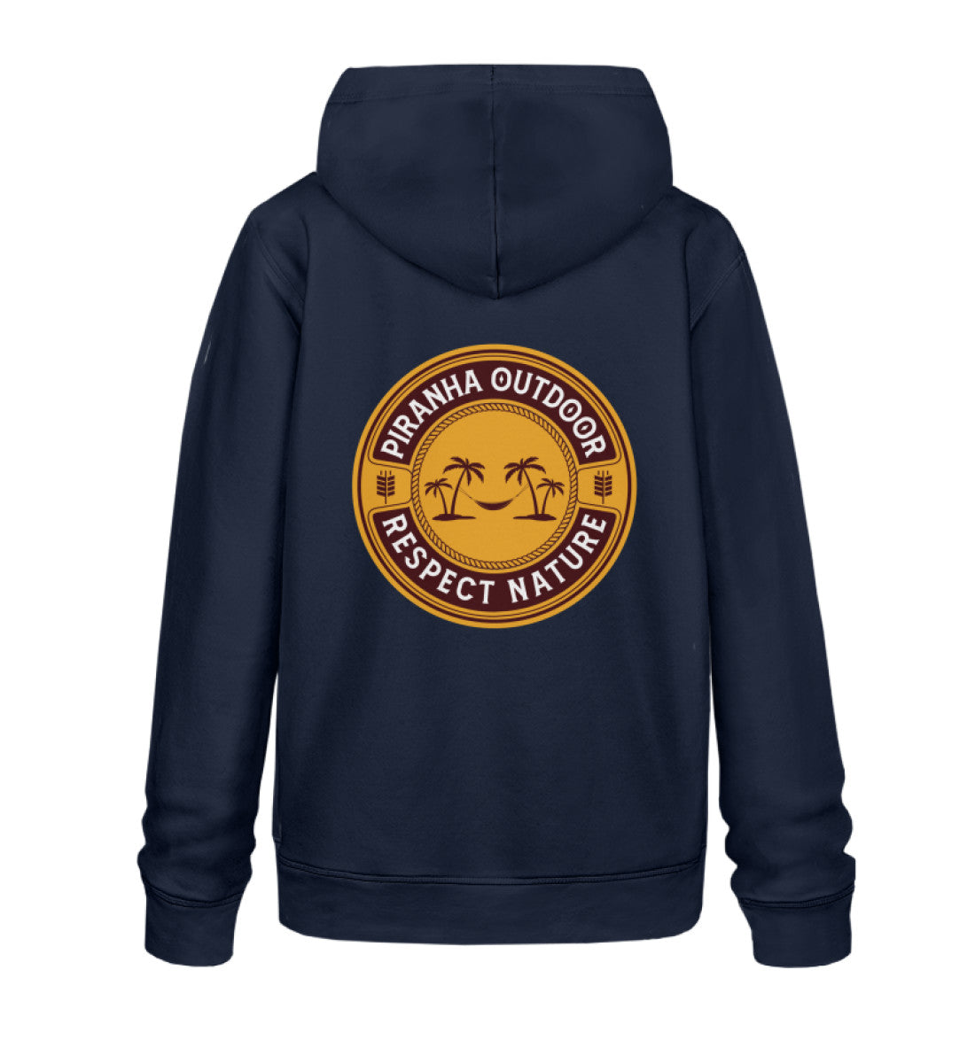 Piranha Outdoor Magische Tropen - Unisex Bio Hoodie in Farbe French Navy