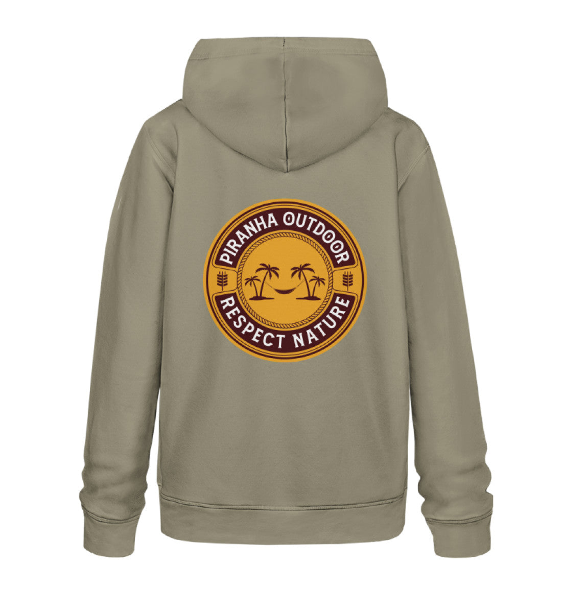 Piranha Outdoor Magische Tropen - Unisex Bio Hoodie in Farbe Khaki