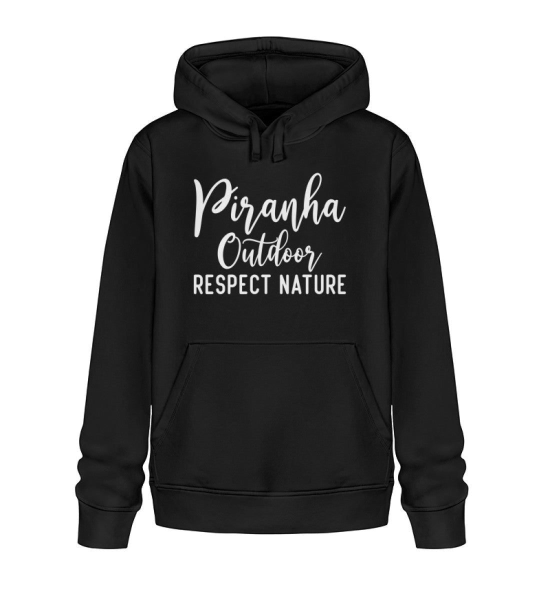 Piranha Outdoor Natur Respekt - Unisex Bio Hoodie in Farbe Black