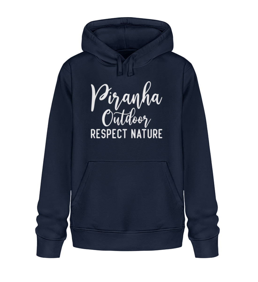 Piranha Outdoor Natur Respekt - Unisex Bio Hoodie in Farbe French Navy