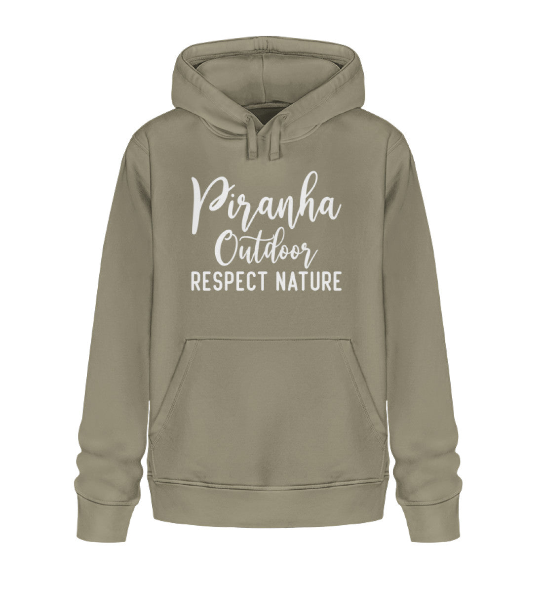 Piranha Outdoor Natur Respekt - Unisex Bio Hoodie in Farbe Khaki