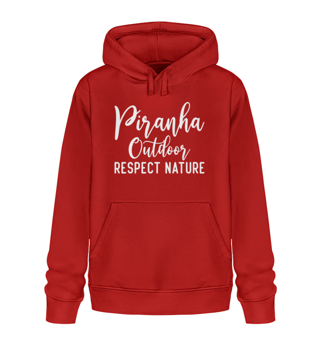 Piranha Outdoor Natur Respekt - Unisex Bio Hoodie in Farbe Red