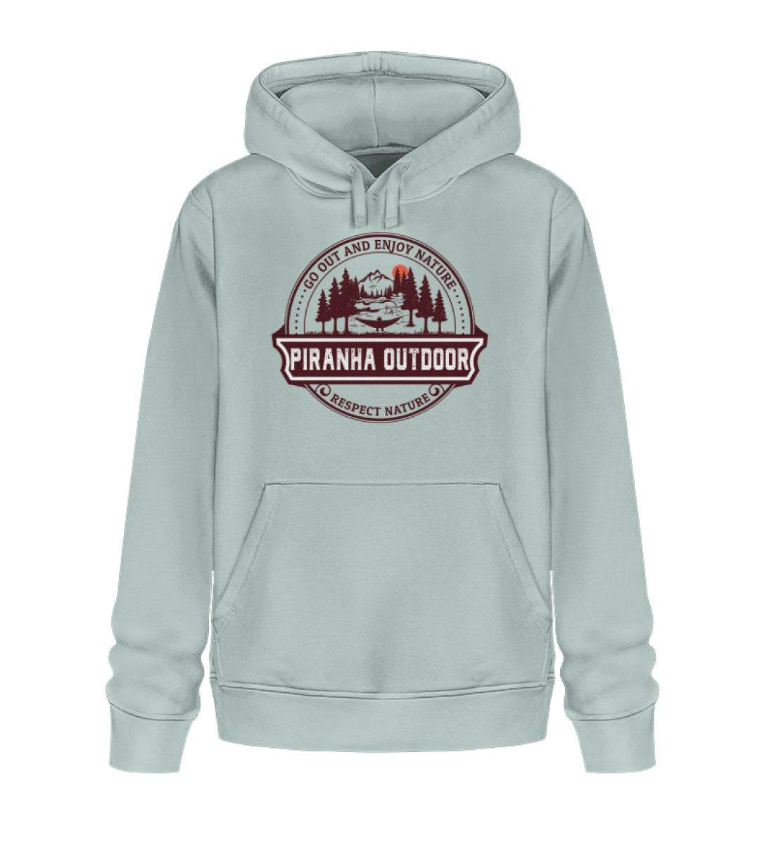 Piranha Outdoor Wald Harmonie - Unisex Bio Hoodie in Farbe Caribbean Blue