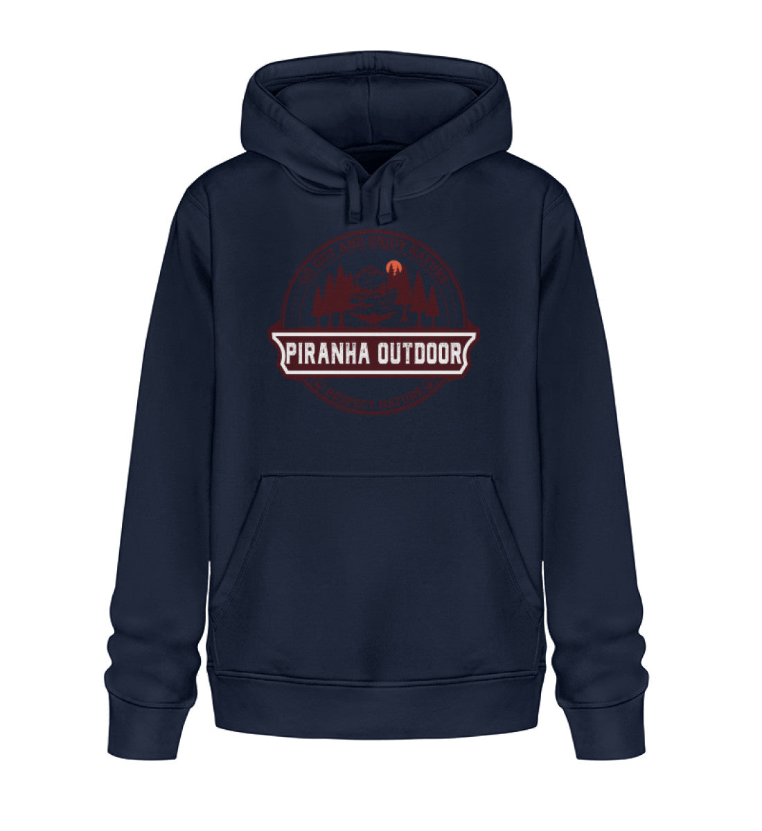 Piranha Outdoor Wald Harmonie - Unisex Bio Hoodie in Farbe French Navy